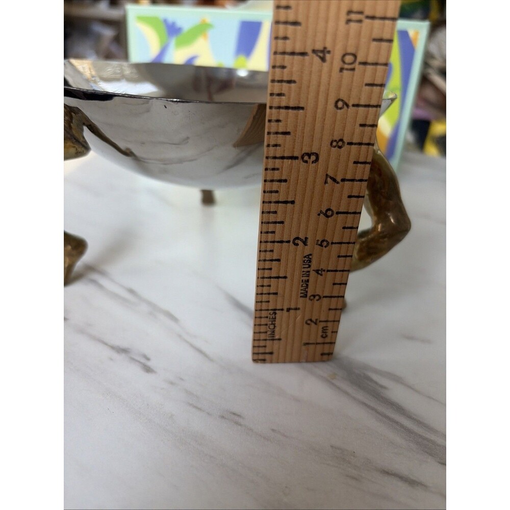 Rare Michael Aram 3 Leg Bowl HTF Brass Legs - Picture 5 of 9